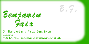 benjamin faix business card